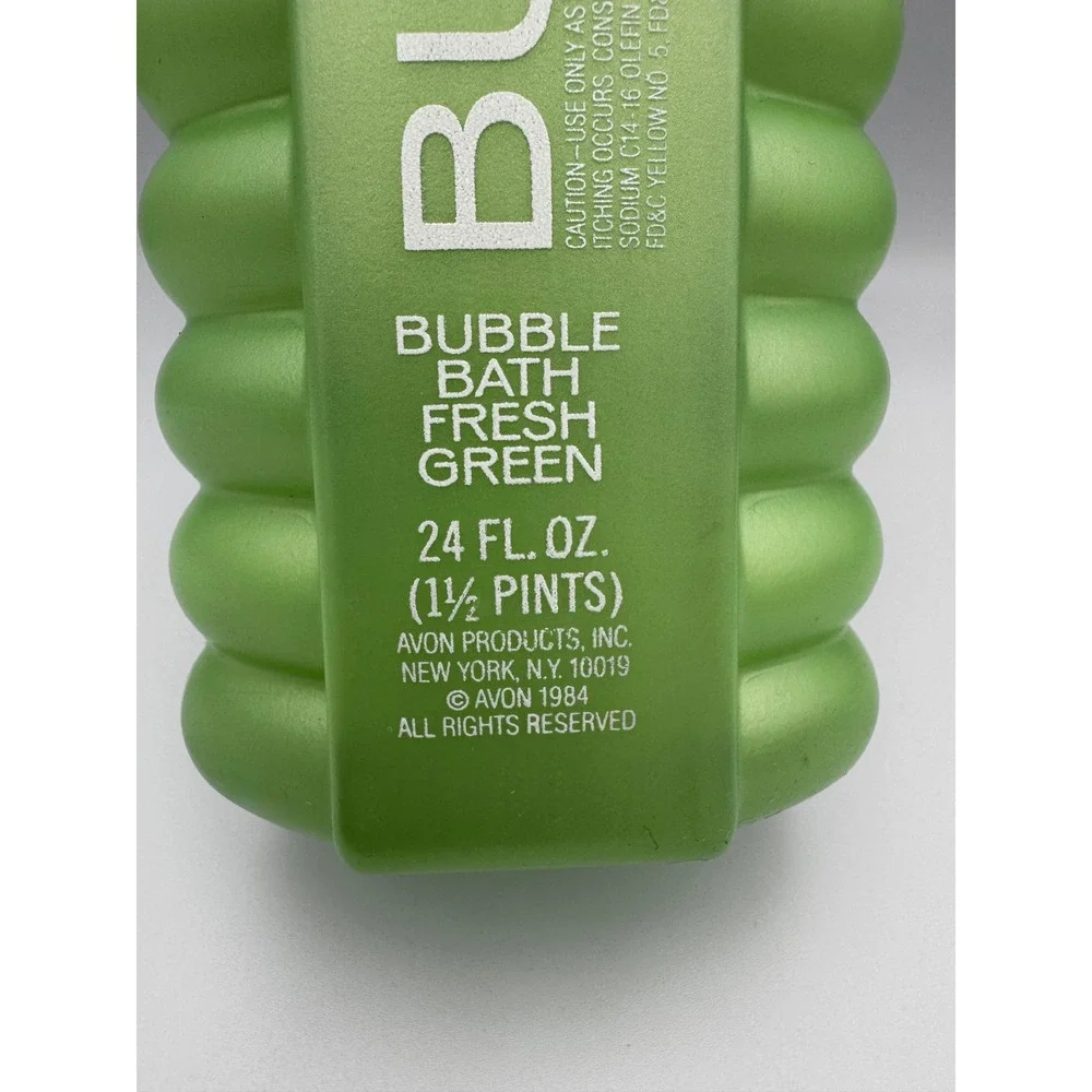 Vintage 1984 Avon FRESH GREEN Bubble Bath 24 oz Bottle New NOS Sealed Retro 80s